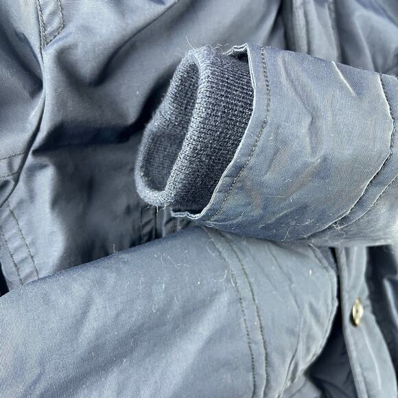 AMERICAN EAGLE OUTFITTERS Men's Nylon Parka Jacket Sz S Sherpa‎ Hood Dark Navy - Picture 4 of 9